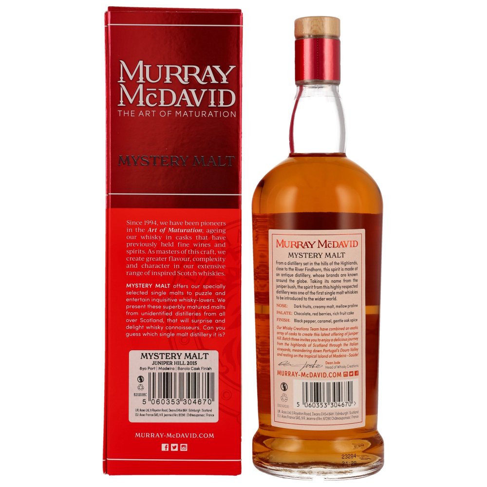 Juniper Hill 2015/2023 8 Jahre Port, Madeira & Barolo Cask Murray McDavid 53,5% 0,7l