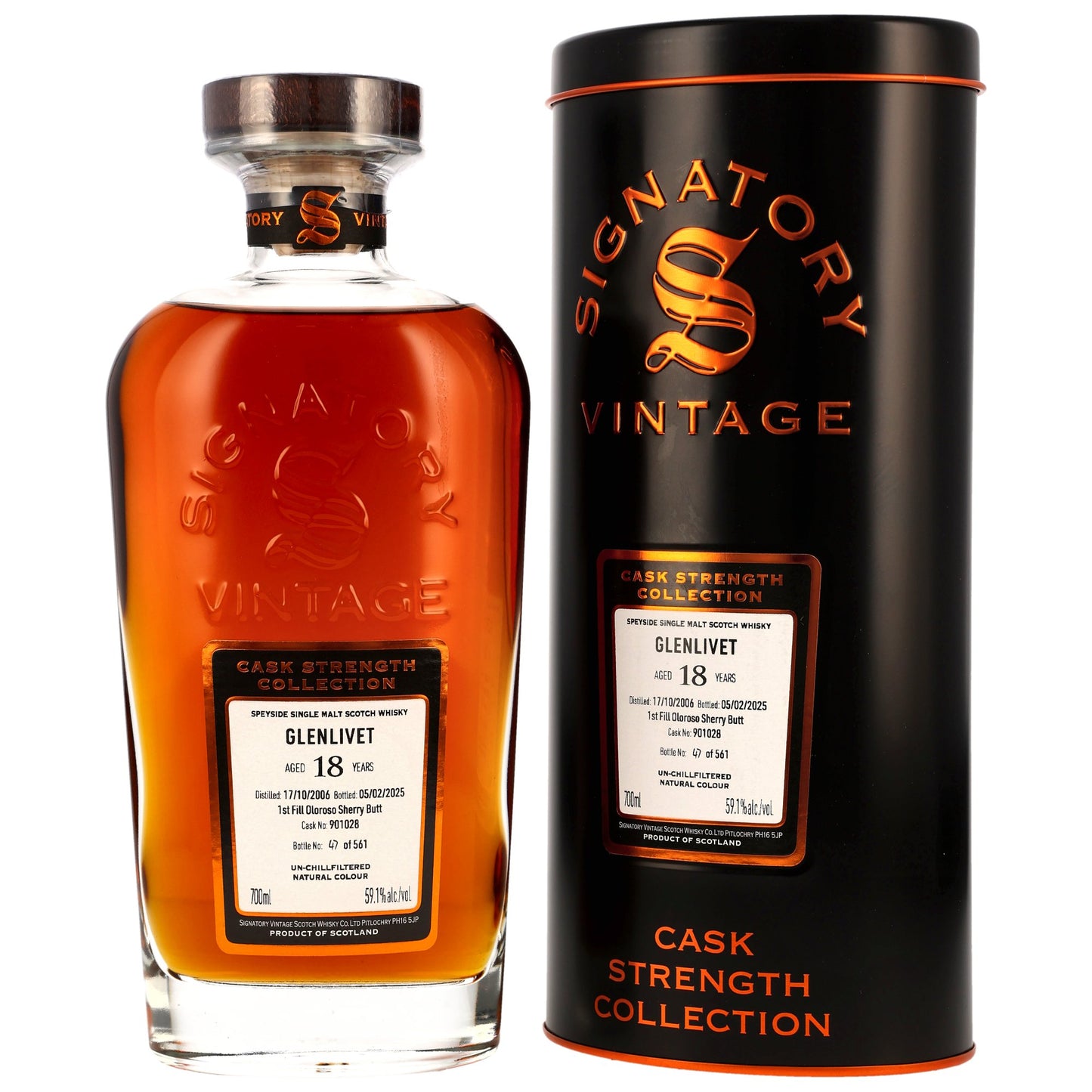 Glenlivet 18 Jahre 2006/2025 1st Fill Sherry Butt #901028 SV 59,1% 0,7l