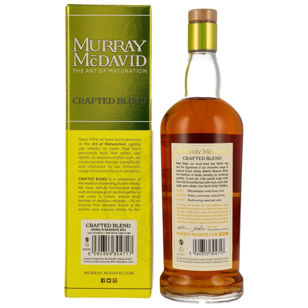 Rebels Reserve Crafted Blend 12 Jahre Blended Scotch Whisky Murray McDavid 49,5% 0,7l