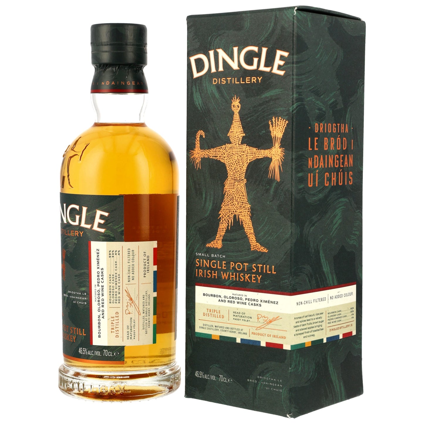 Dingle Single Pot Still Bourbon, Oloroso, PX Sherry & Red Wine Casks 46,5% 0,7l