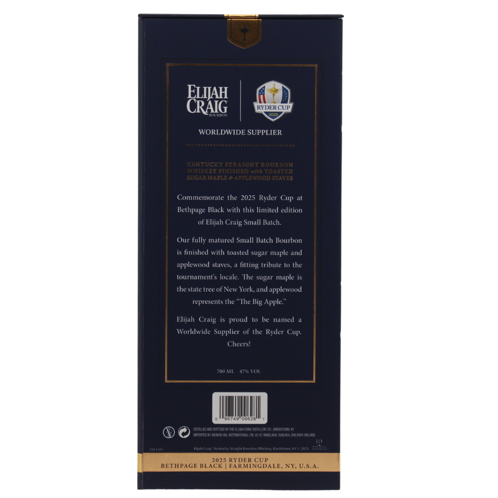 Elijah Craig Ryder Cup 2025 Small Batch 47% 0,7l