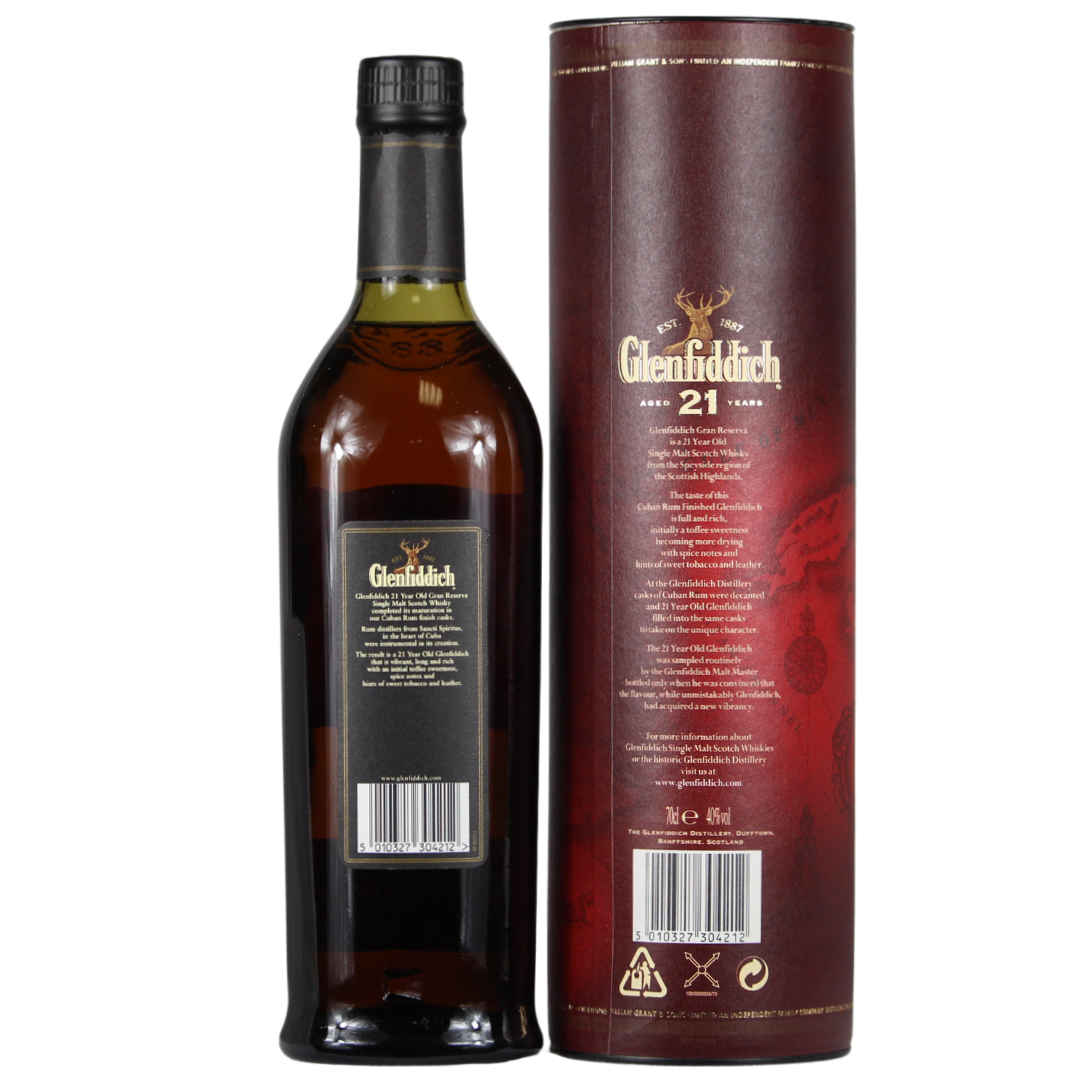 Glenfiddich 21 Jahre Gran Reserva Cuban Rum Finish 40% 0,7l