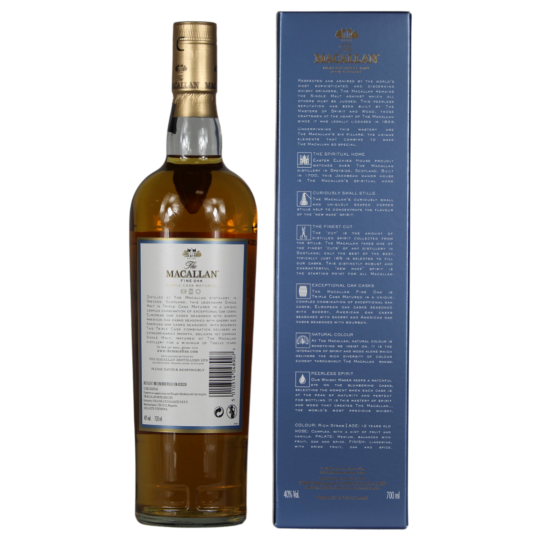 Macallan 12 Jahre Fine Oak Triple Cask Matured (alte Ausführung) 40% 0,7l