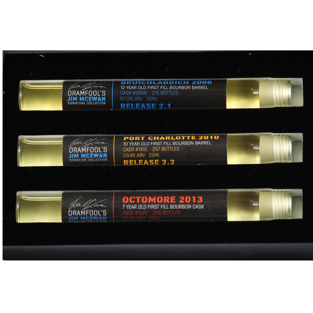 Dramfool's Jim McEwan Sampleset Octomore, Port Charlotte, Bruichladdich ~60,9% 3x25 ml