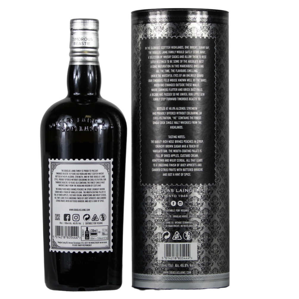 Timorous Beastie 10 Jahre Blended Malt Douglais Laing 46,8% 0,7l