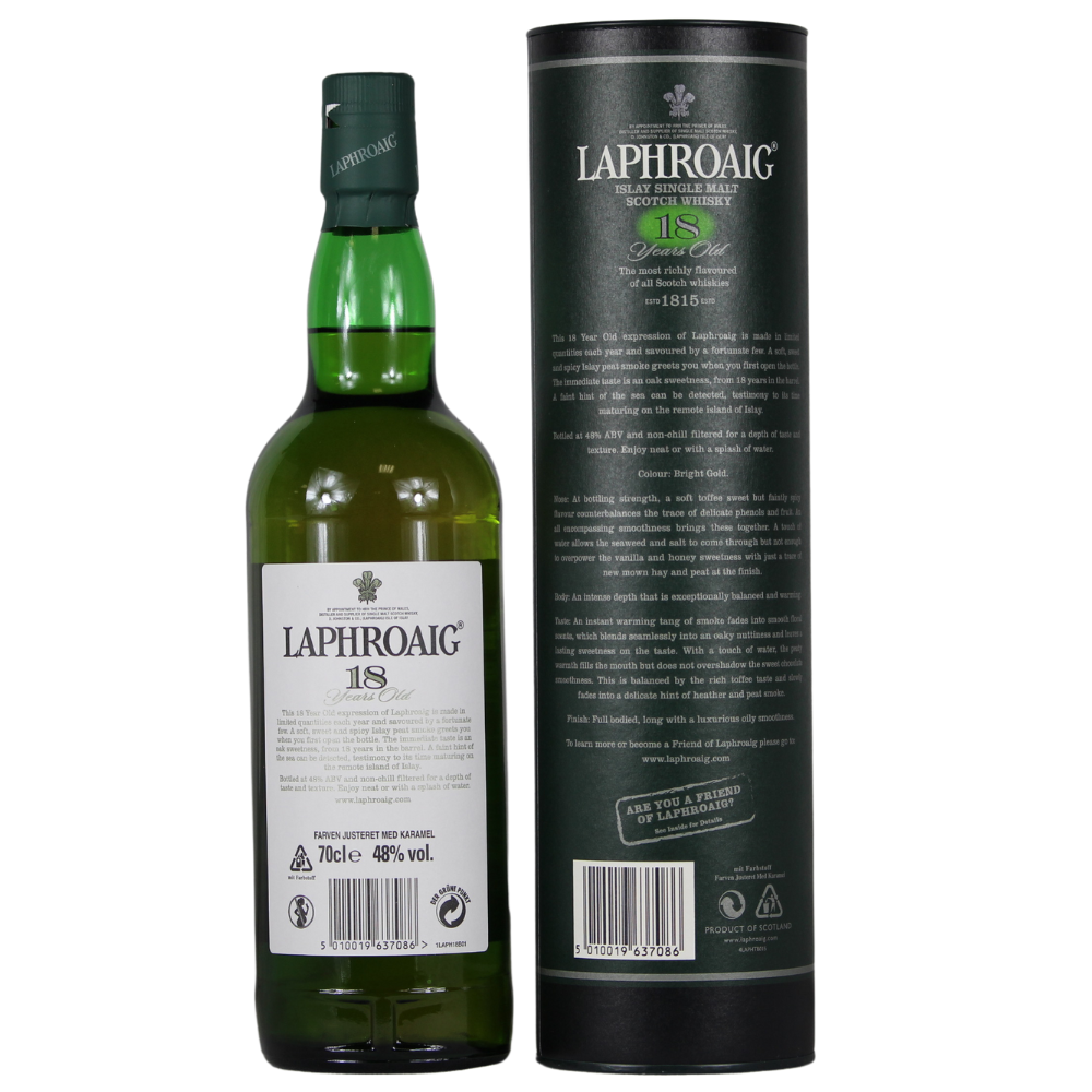 Laphroaig 18 Jahre (grüne Tube) 48% 0,7l