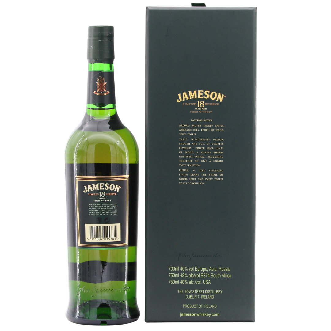 Jameson 18 Jahre Limited Reserve ALTE Ausführung 40% 0,7l