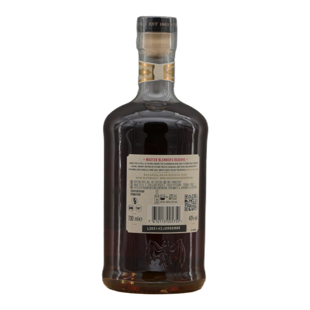 Bacardi y Cia Gran Reserva Diez 10 Year Old Extra Rare Gold Rum 40% 0.7l