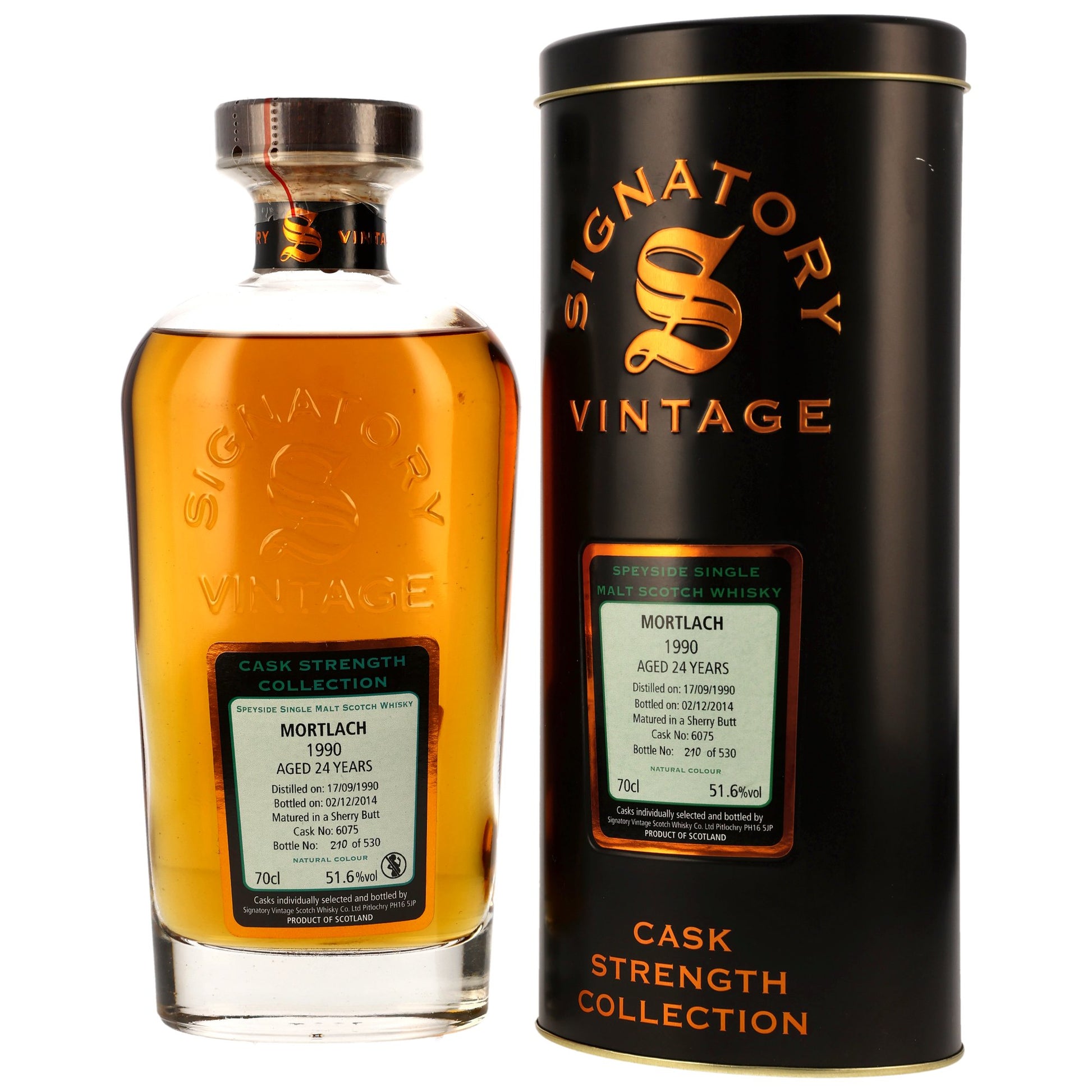 Mortlach 24 Jahre 1990/2014 SV Cask Strength Collection Sherry Butt #6075 51,6% 0,7l