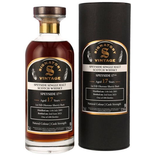 Signatory Vintage 17 Jahre Speyside (M) Ibisco Decanter 57,1% 0,7l