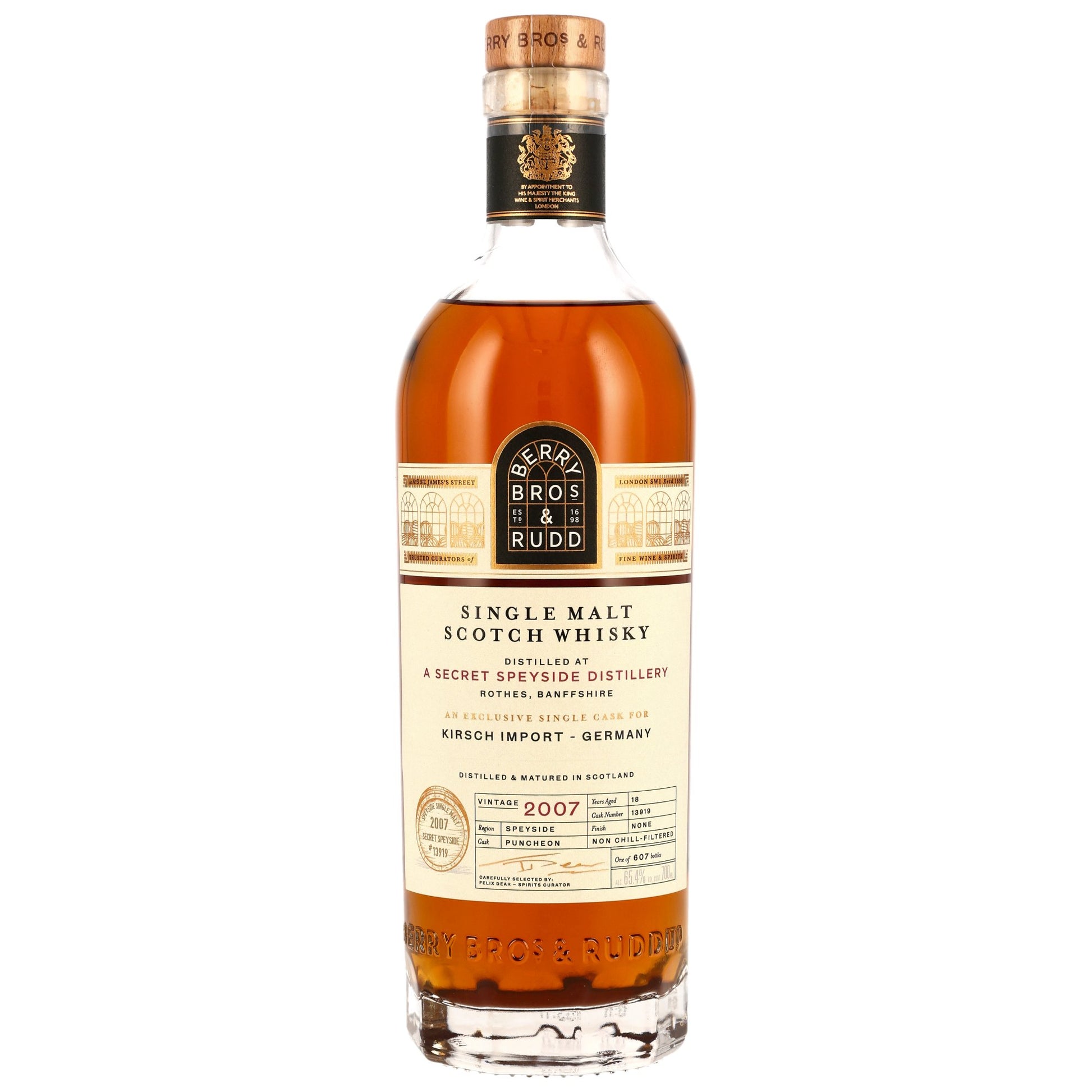 Secret Speyside 2007/2025 18 Jahre 1st Fill Puncheon Berry Bros & Rudd #13919 65,4% 0,7l