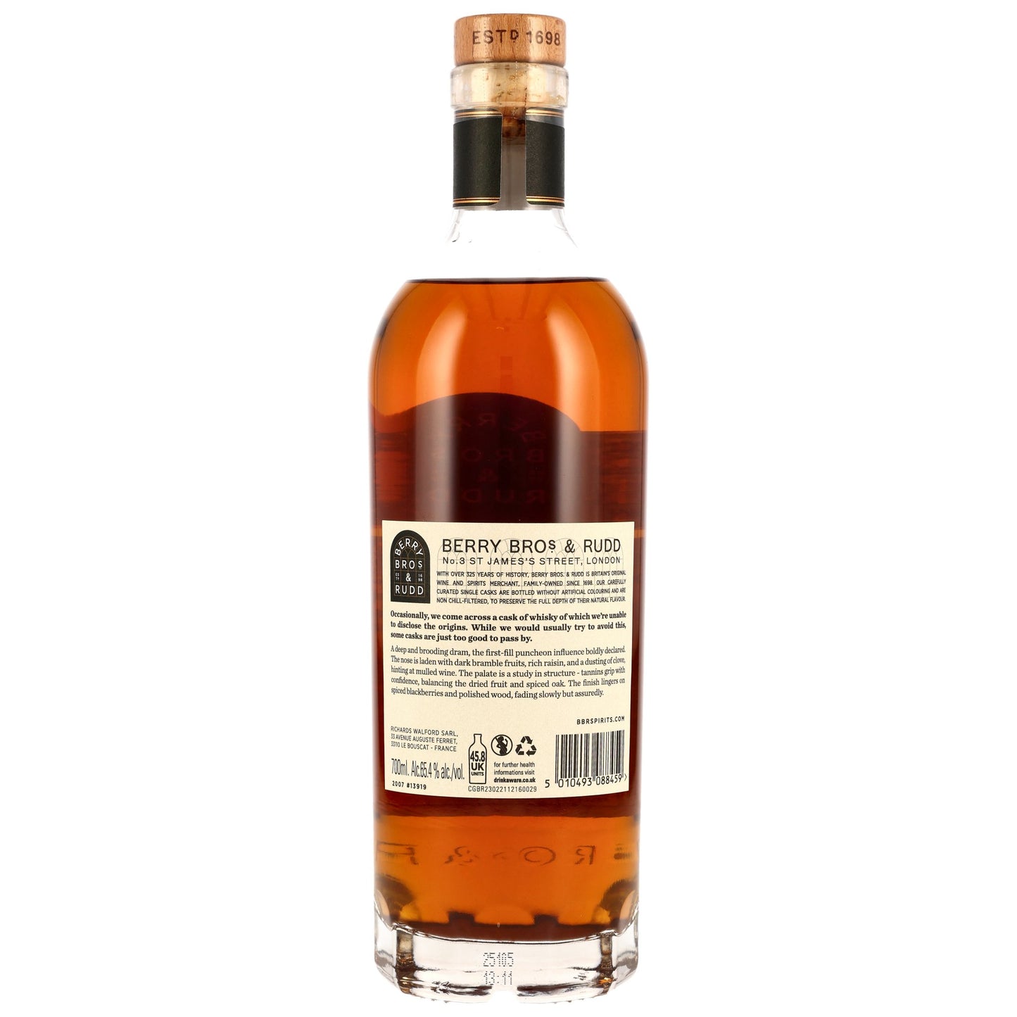 Secret Speyside 2007/2025 18 Jahre 1st Fill Puncheon Berry Bros & Rudd #13919 65,4% 0,7l