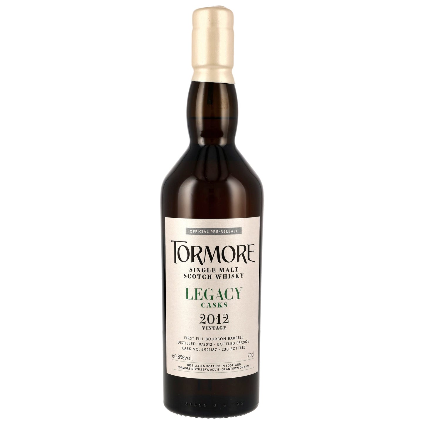 Tormore 2012/2025 12 ans Legacy Series Bourbon Single Cask #921187 60,8% 0,7 l
