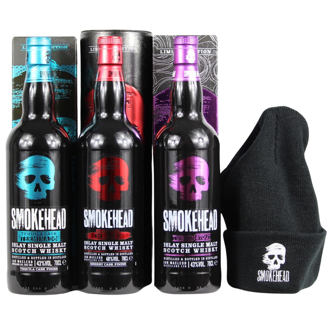 Ensemble promotionnel Smokehead avec verre ou bonnet