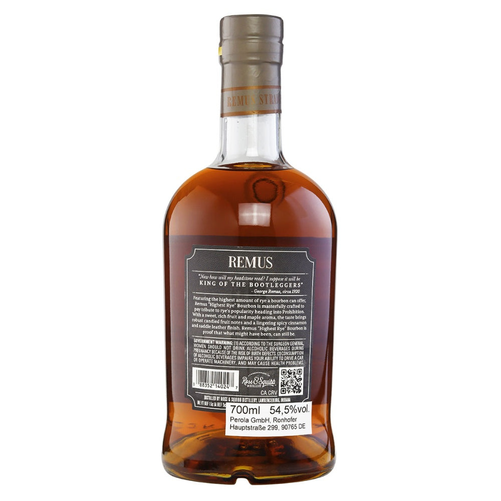 Remus Highest Rye Straight Bourbon Whiskey 6 Jahre 54,5% 0,7l