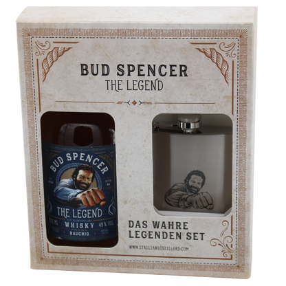 St. Kilian Bud Spencer The Legend Gift Set with Hip Flask (Smoky) 49% 0.7l