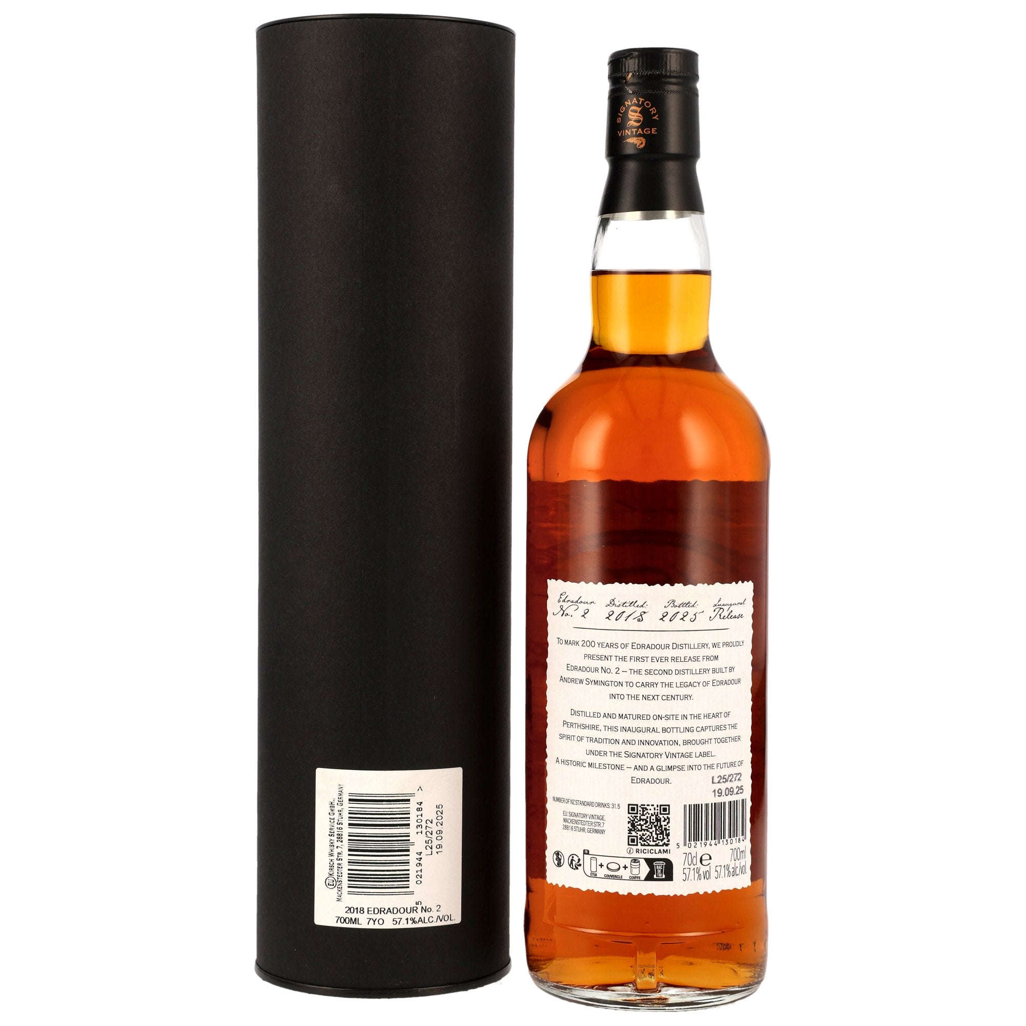 Edradour No. 2 7 Year Old 2018/2025 Inaugural Release SV 57.1% 0.7