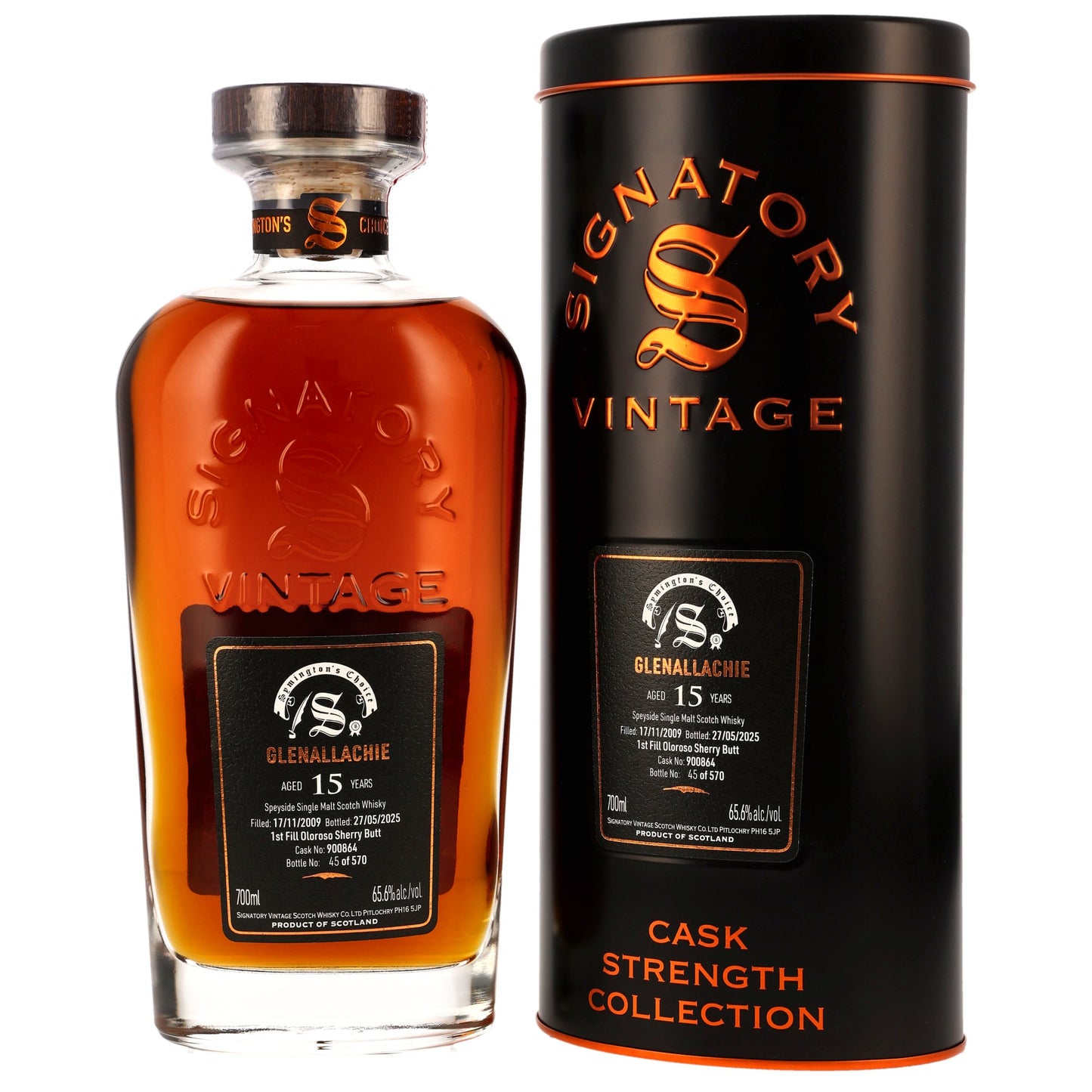 Glenallachie 15 Years 2009/2025 1st Fill Oloroso Sherry Butt #900864 SV Cask Strength Collection 65.6% 0.7l