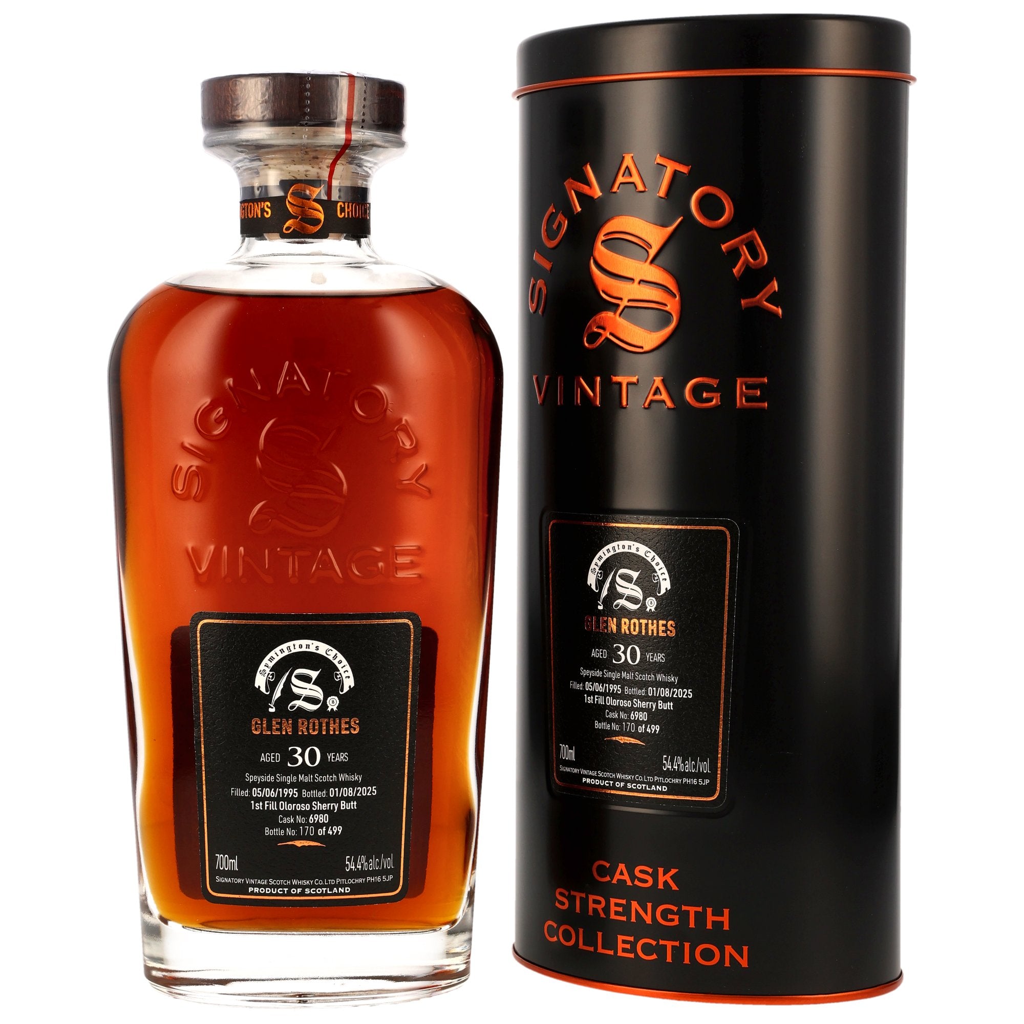 Glenrothes 30 years 1995/2025 Sherry Butt #6980 SV Symingtons