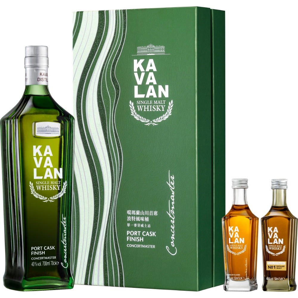 Kavalan Concertmaster Port Cask Finish 40% 0,7l + 2 Miniaturen