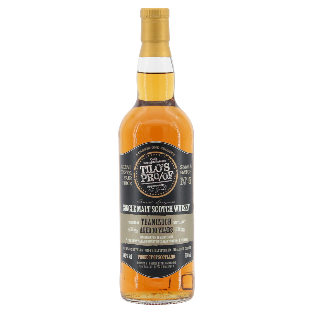 Teaninich 10 Jahre 2015/2025 Tilo's Proof Amontillado Quarter Cask #700019+7000191 Caskhound 50,3% 0,7l