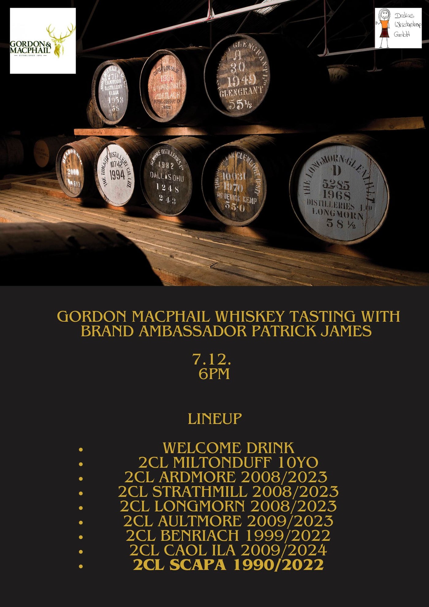 Gordon MacPhail Whisky Tasting mit Brand Ambassador Patrick James 8x2cl 7.12.24