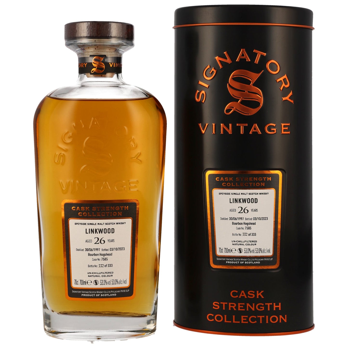 Linkwood 26 Year Old 1997/2023 Bourbon Hogshead #7585 SV 53% 0.7l