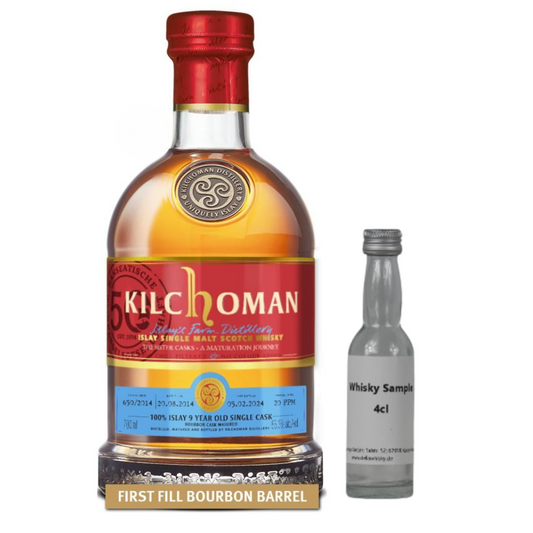 SAMPLE 4cl Kilchoman 2014/2024 1st Fill Bourbon 100% Islay Sister Cask 1 650/2014 55,3%
