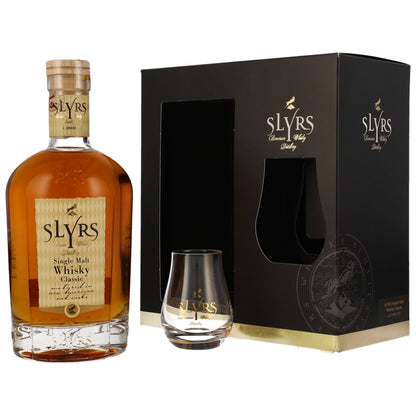 Slyrs Classic Single Malt Whisky Gift Set 43% 0.7l, Bottle and Nosing Glass