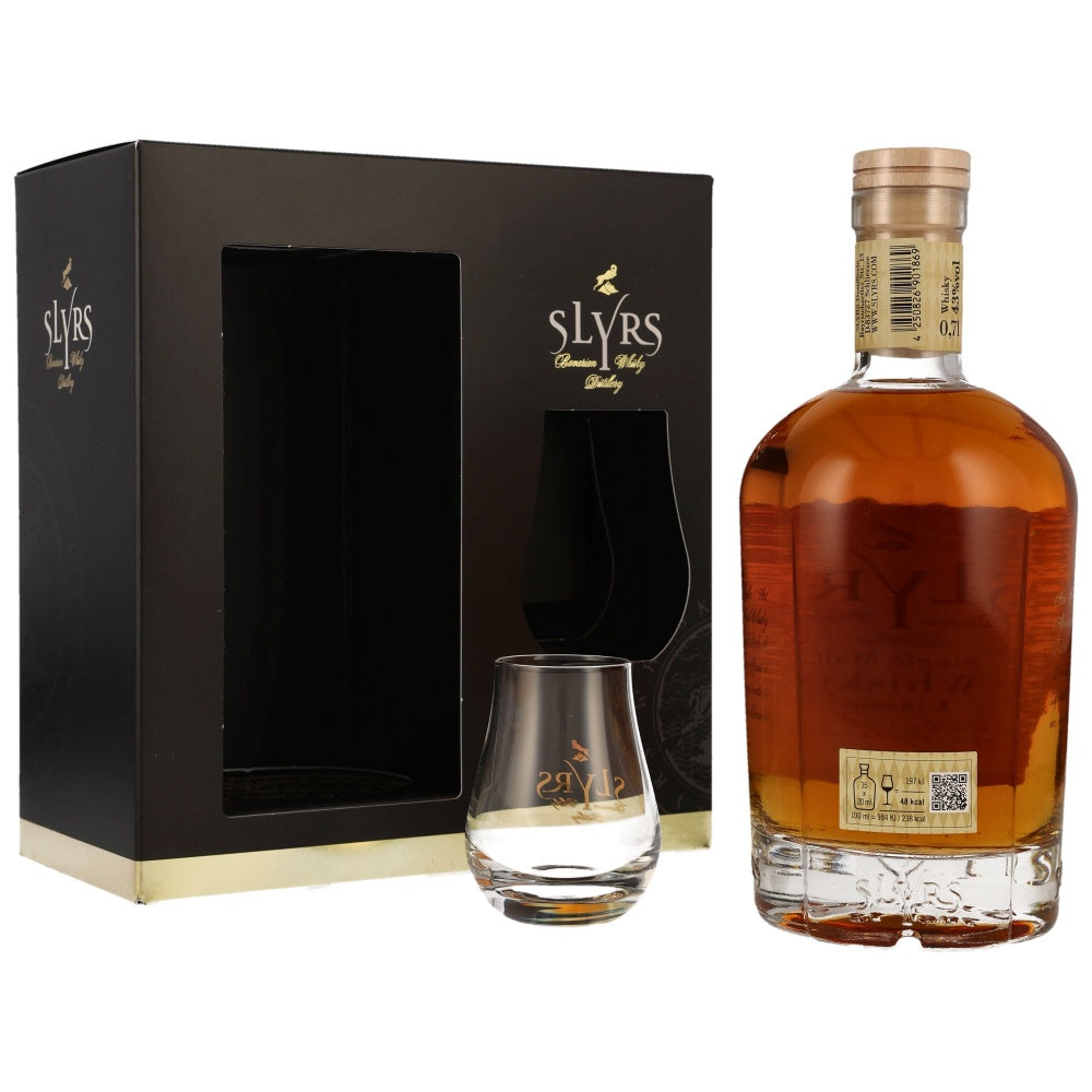 Slyrs Classic Single Malt Whisky Gift Set 43% 0.7l, Bottle and Nosing Glass