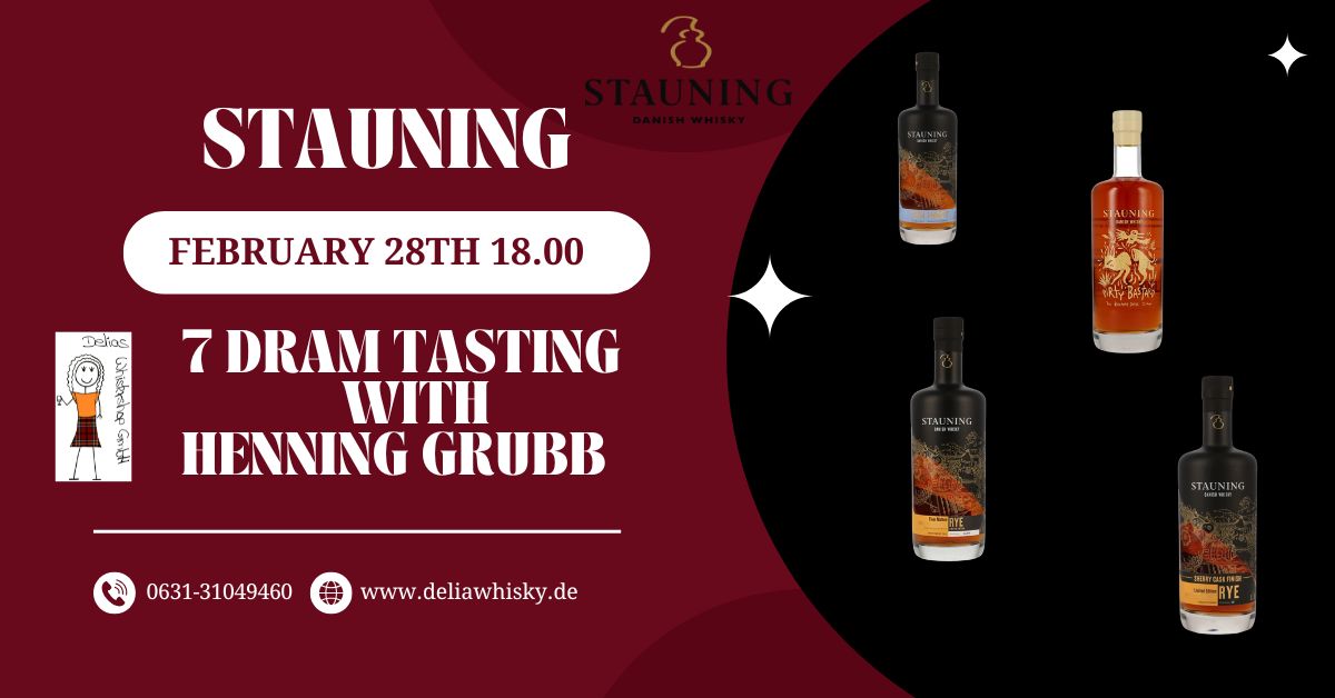 Dégustation de whisky Stauning avec l'ambassadeur de la marque Henning Grubb 7x2cl 28 février 2025