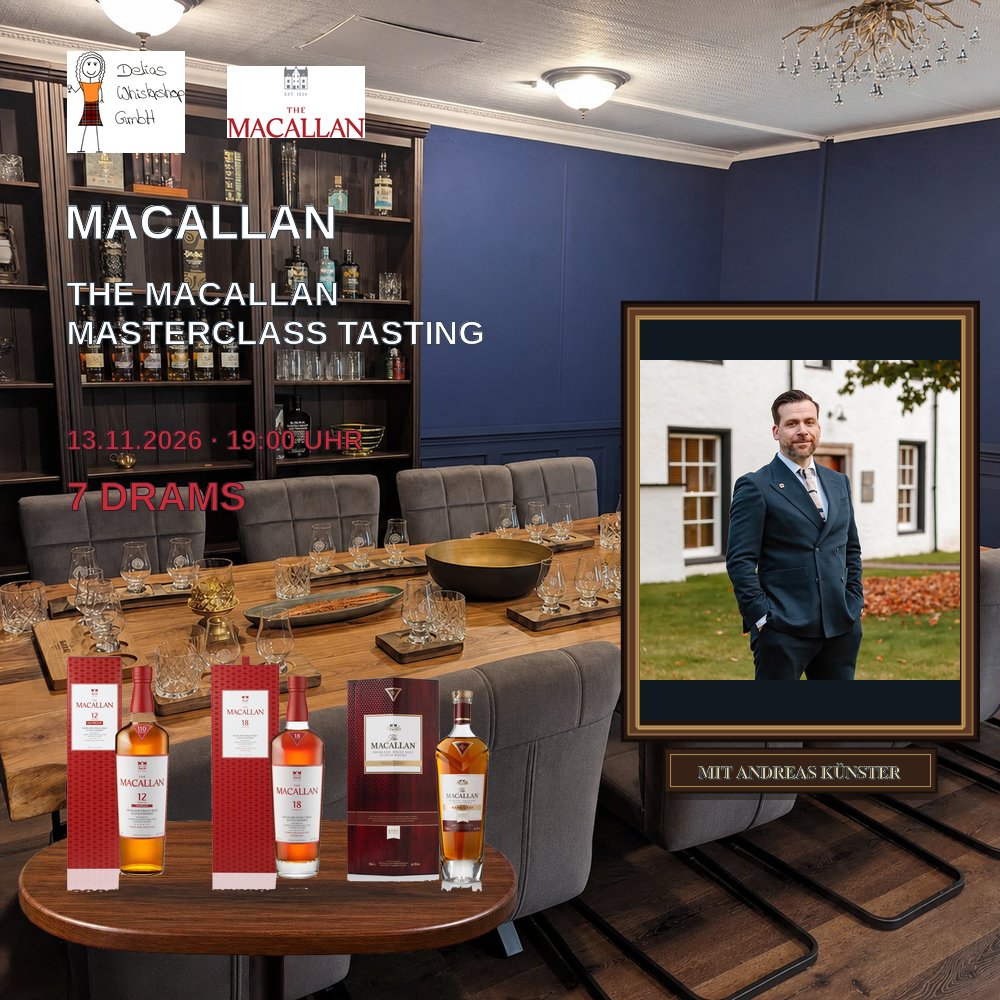 The Macallan Masterclass Tasting mit Andreas Künster 7 Drams 13.11.26 um 19:00 Uhr